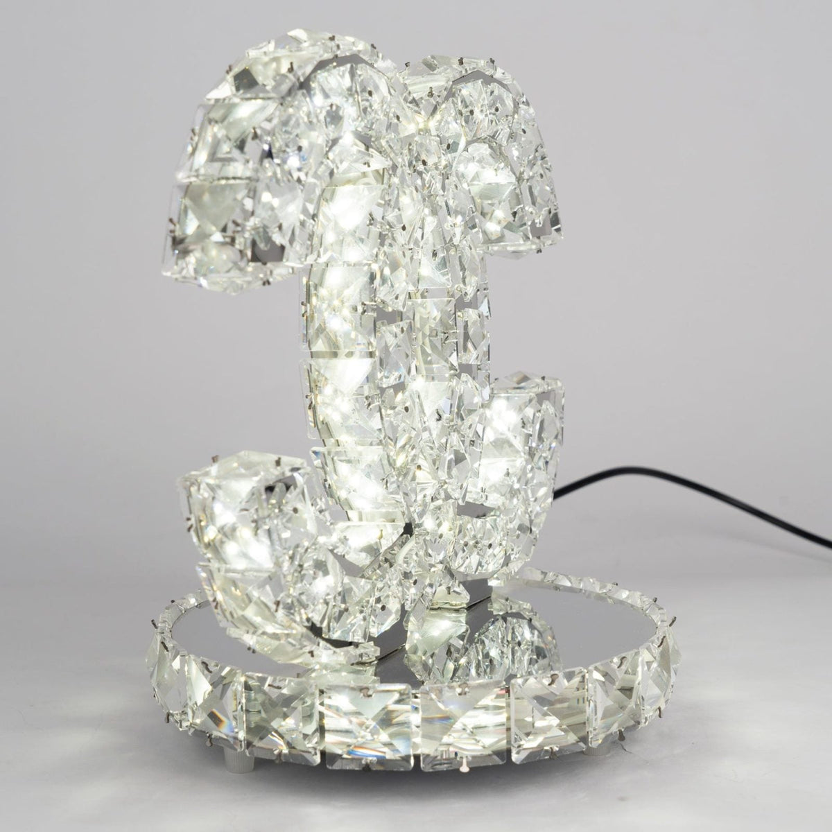 Polished Stainless Steel Crystal Accent Tabl