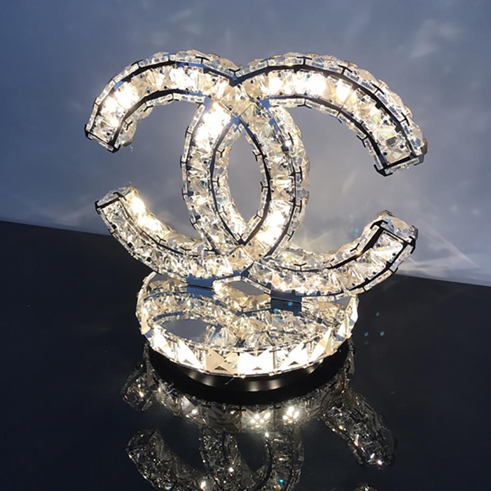 Polished Stainless Steel Crystal Accent Tabl
