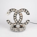 Polished Stainless Steel Crystal Accent Tabl