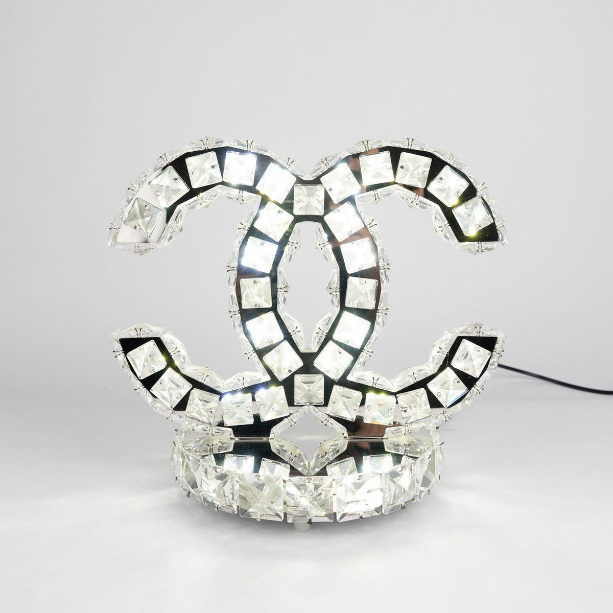 Polished Stainless Steel Crystal Accent Tabl