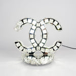 Polished Stainless Steel Crystal Accent Tabl