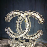 Polished Stainless Steel Crystal Accent Tabl