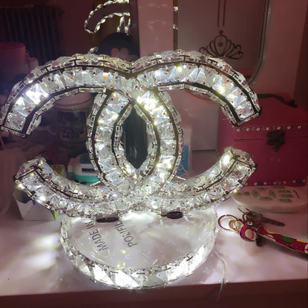 Polished Stainless Steel Crystal Accent Tabl