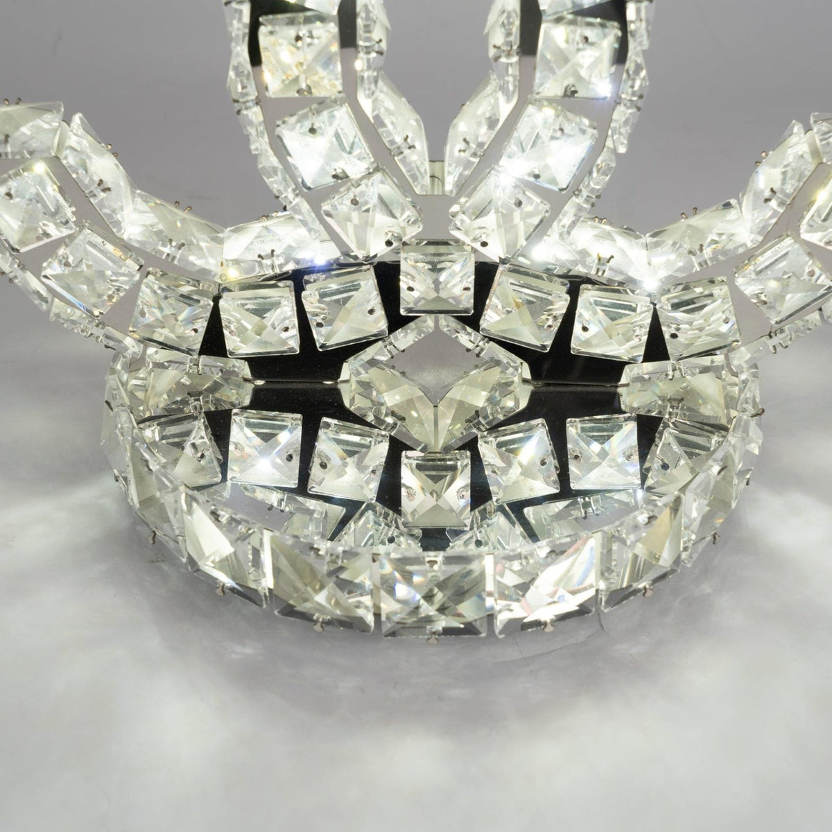 Polished Stainless Steel Crystal Accent Tabl