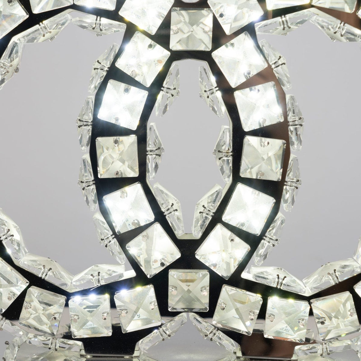 Polished Stainless Steel Crystal Accent Tabl