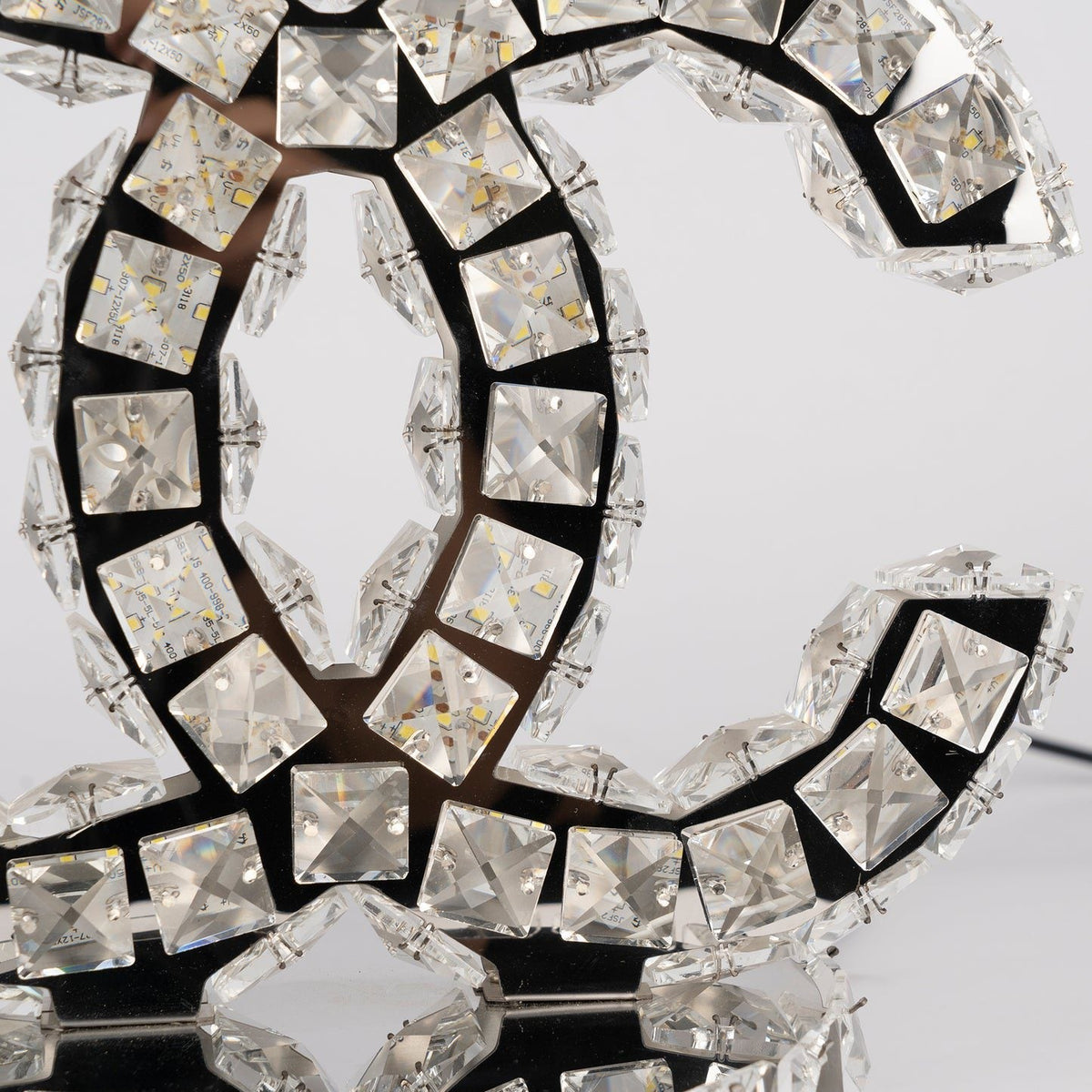 Polished Stainless Steel Crystal Accent Tabl