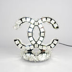 Polished Stainless Steel Crystal Accent Tabl