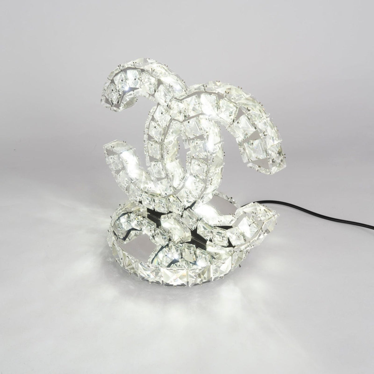 Polished Stainless Steel Crystal Accent Tabl
