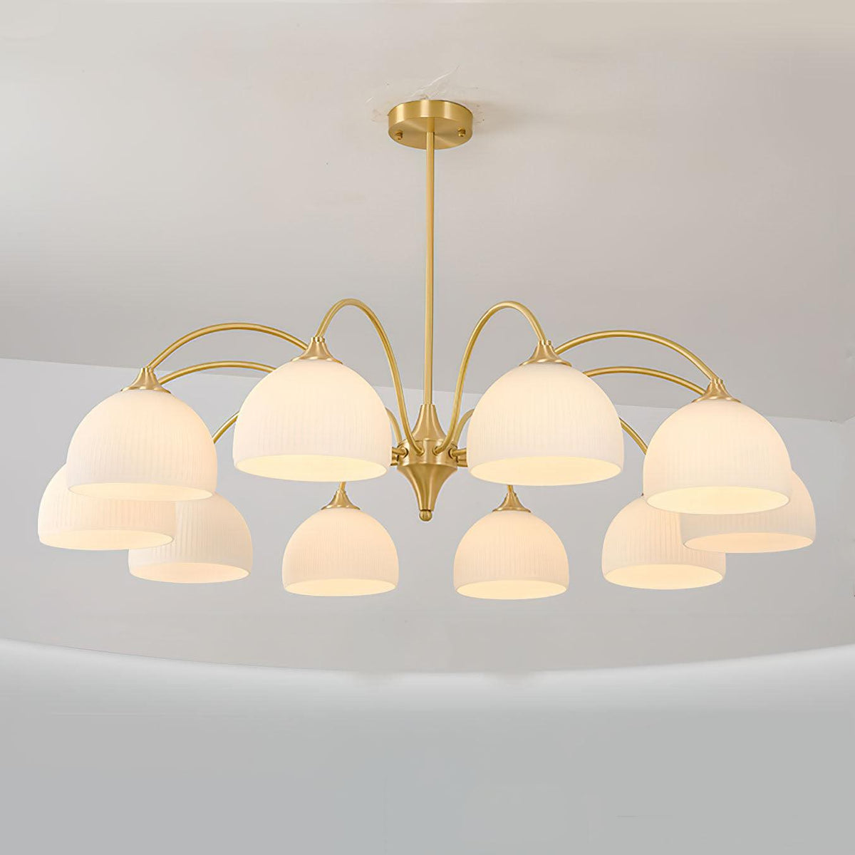 Striped Glass Bowl Chandelier