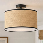 drum-woven-flush-mount-ceiling-light