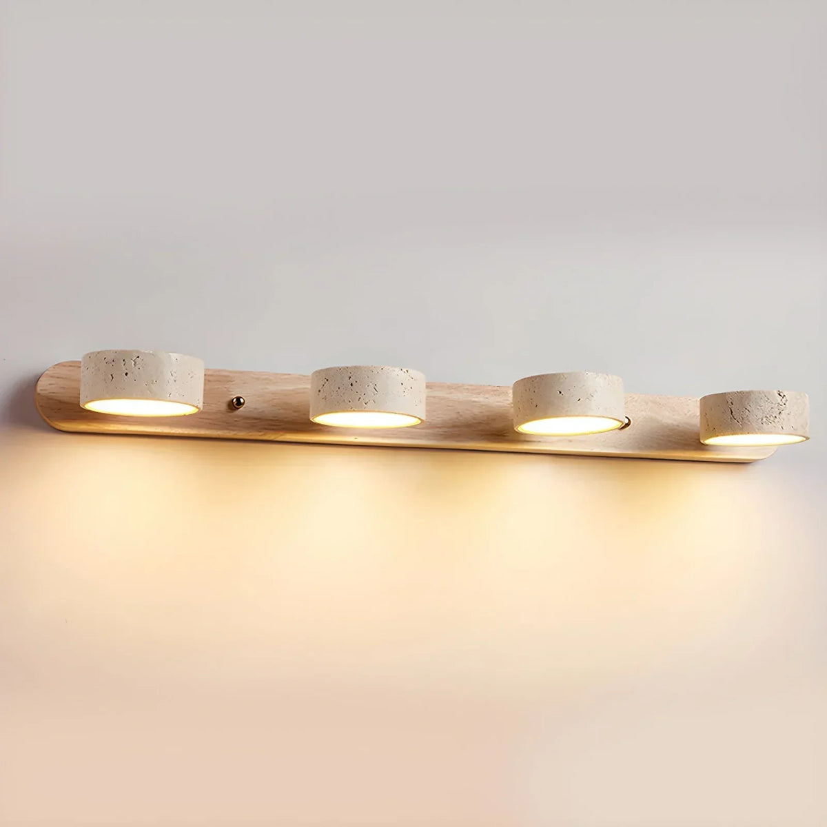 Travertine Duo Wood Wall Light 1