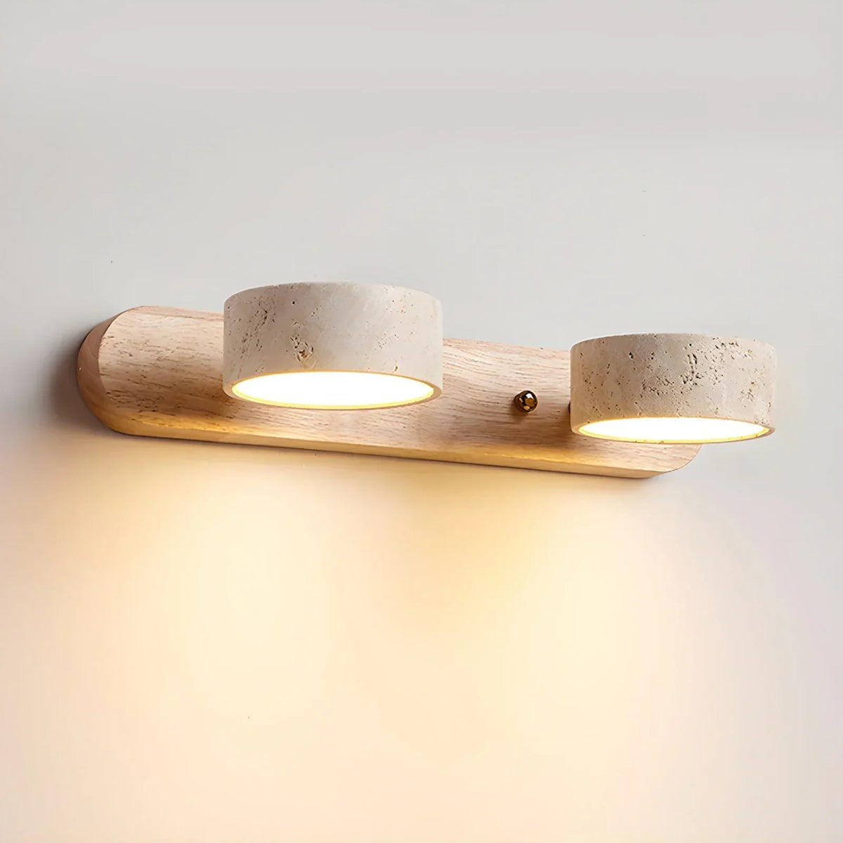 Travertine Duo Wood Wall Light 1