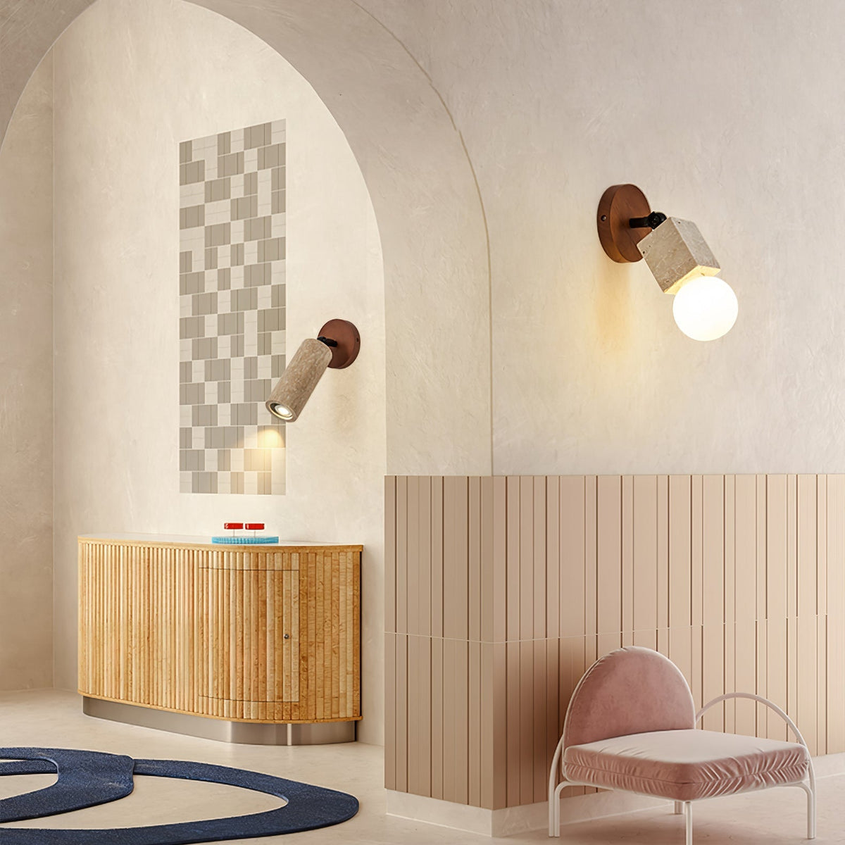 Versa Stone Adjustable Plug In Wall Light