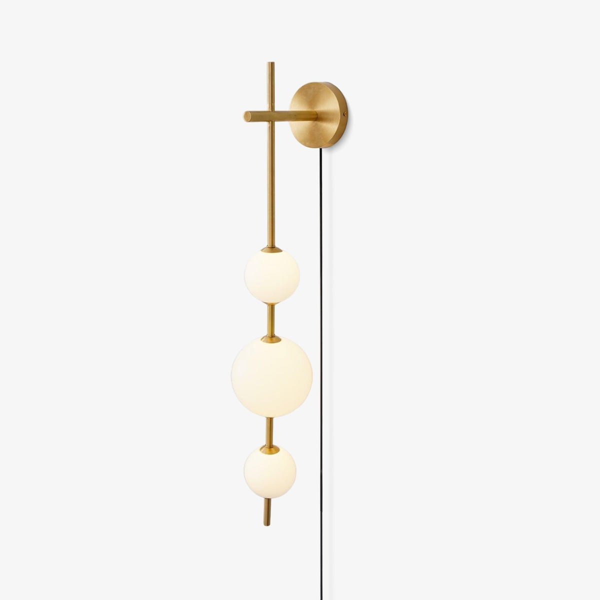 Vertical Globe Plug In Wall Lamp