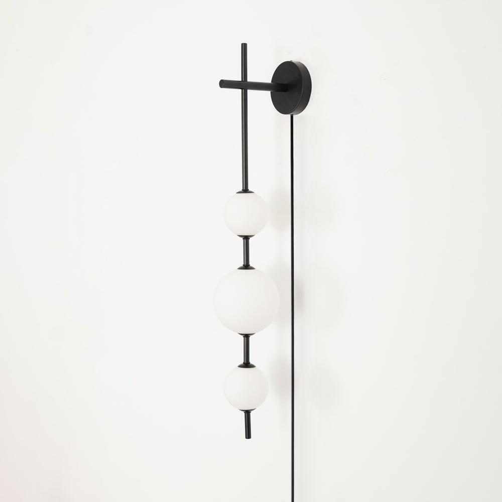 Vertical Globe Plug In Wall Lamp