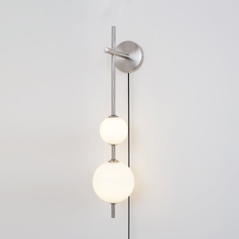 Vertical Globe Plug In Wall Lamp