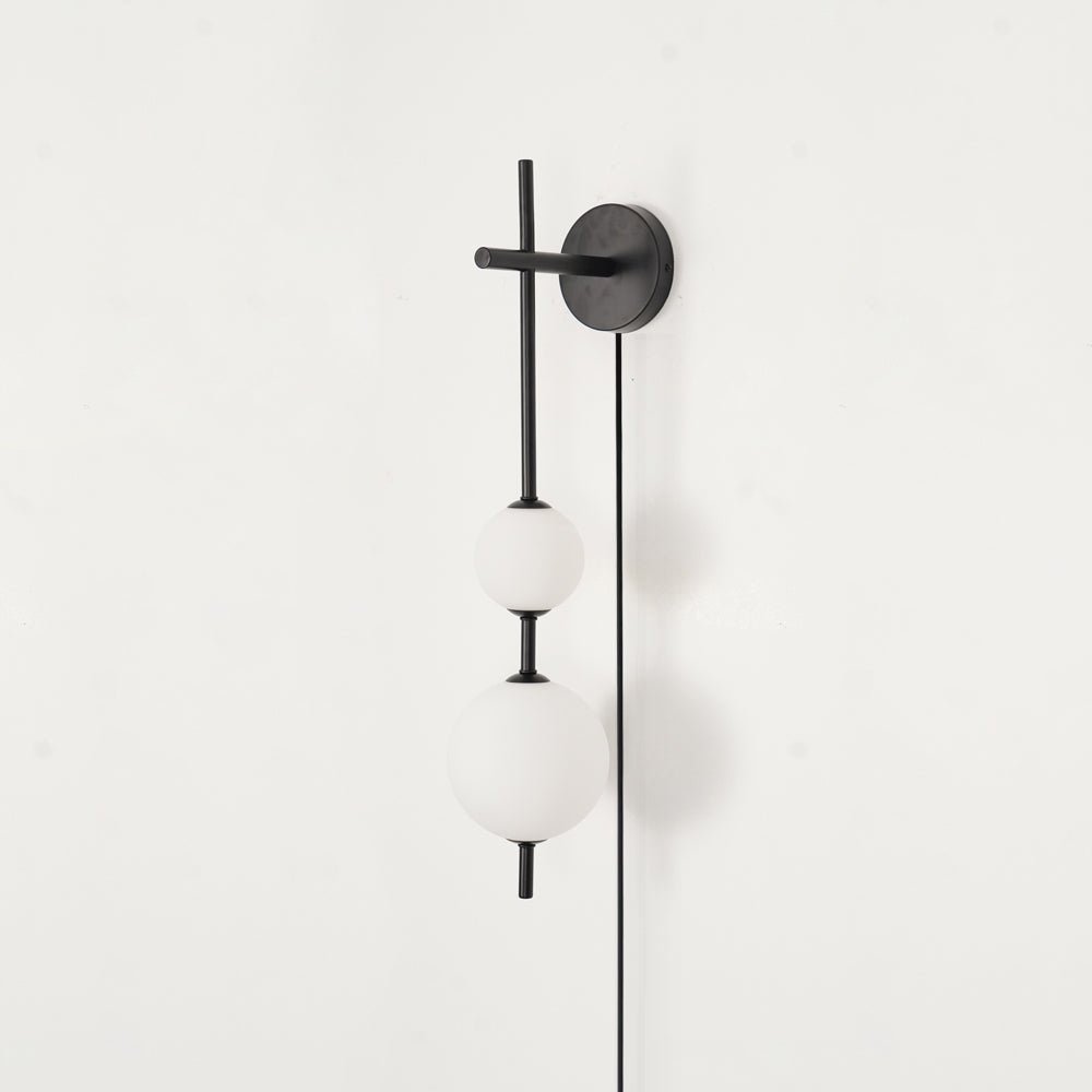 Vertical Globe Plug In Wall Lamp