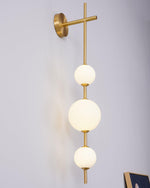 Vertical Globe Plug In Wall Lamp