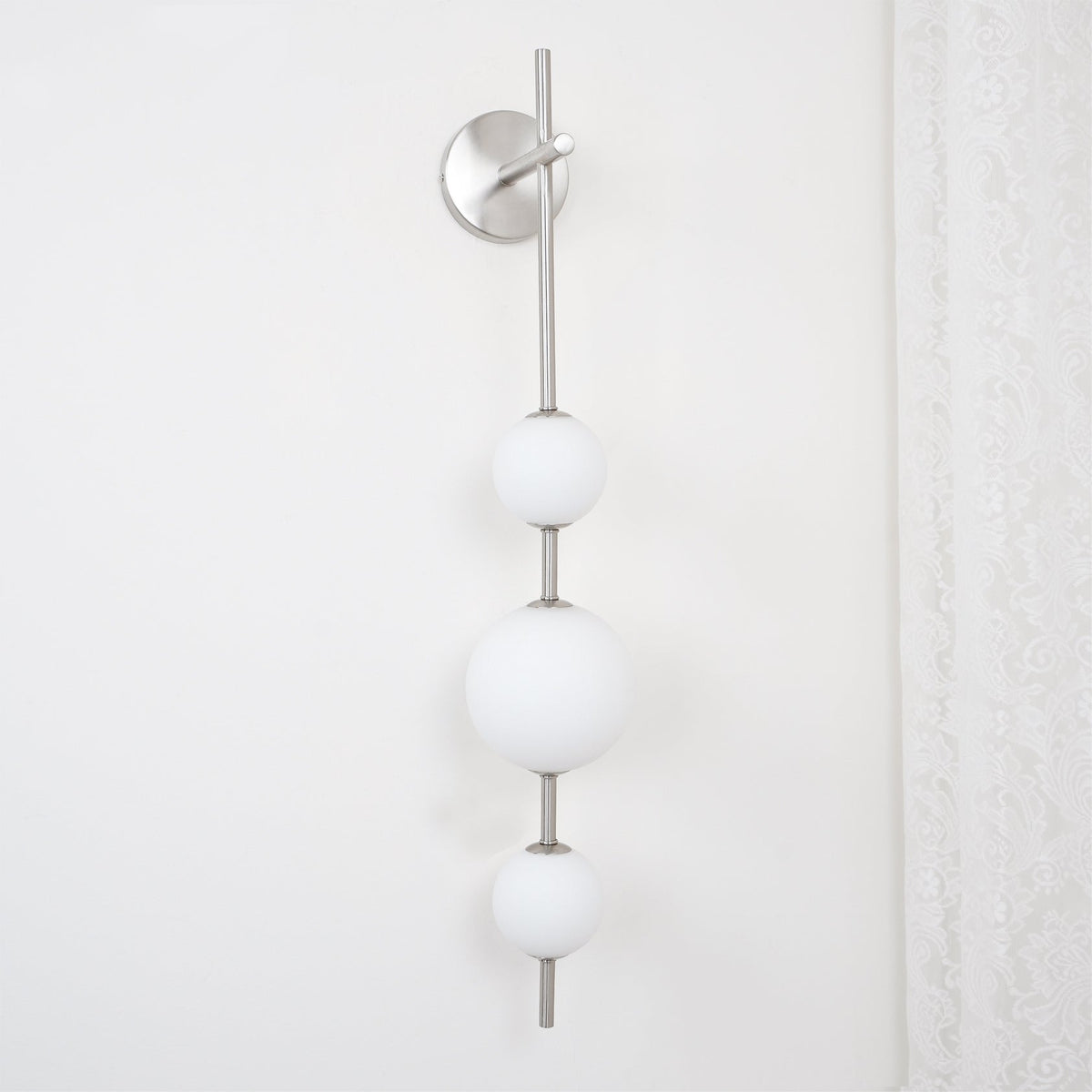 Vertical Globe Plug In Wall Lamp