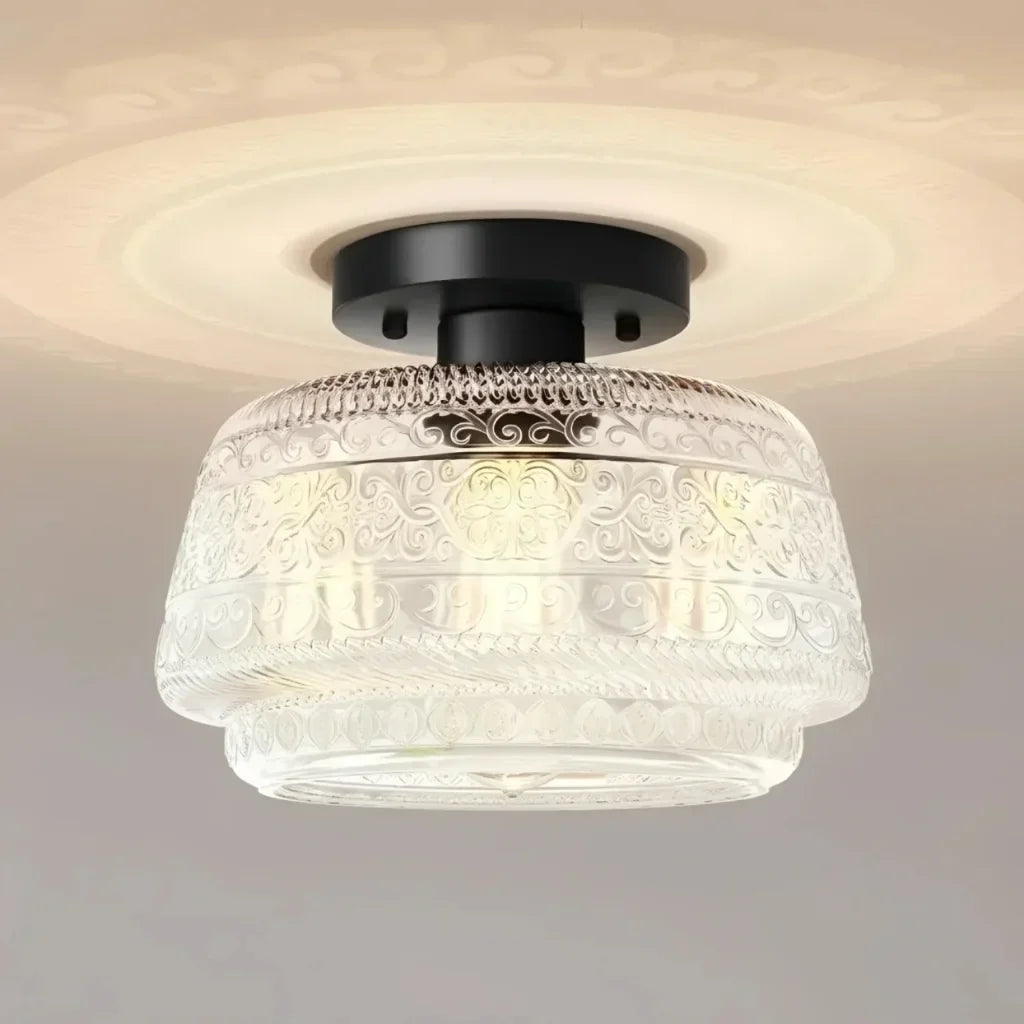 vintage-pattern-glass-flush-ceiling-light