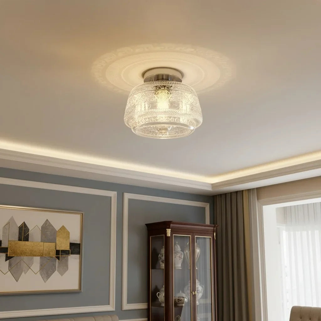 vintage-pattern-glass-flush-ceiling-light