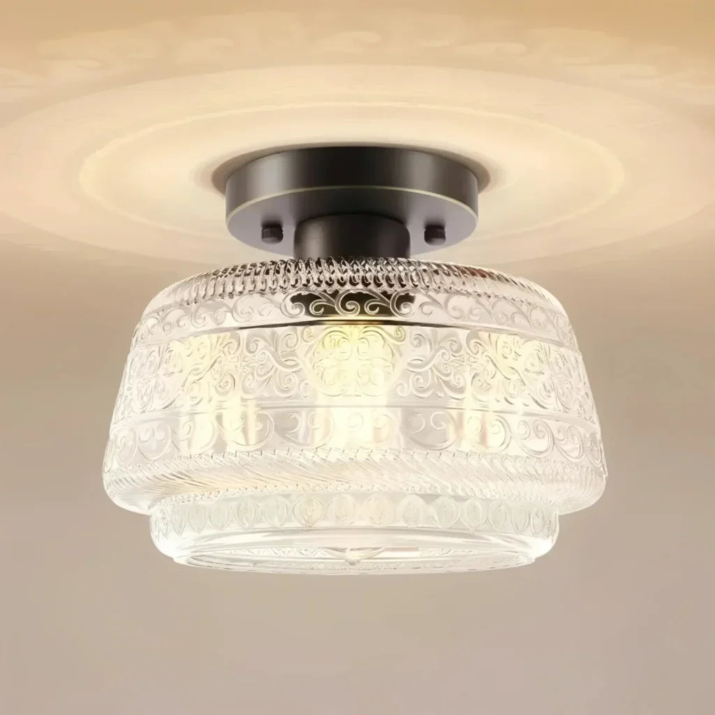 vintage-pattern-glass-flush-ceiling-light
