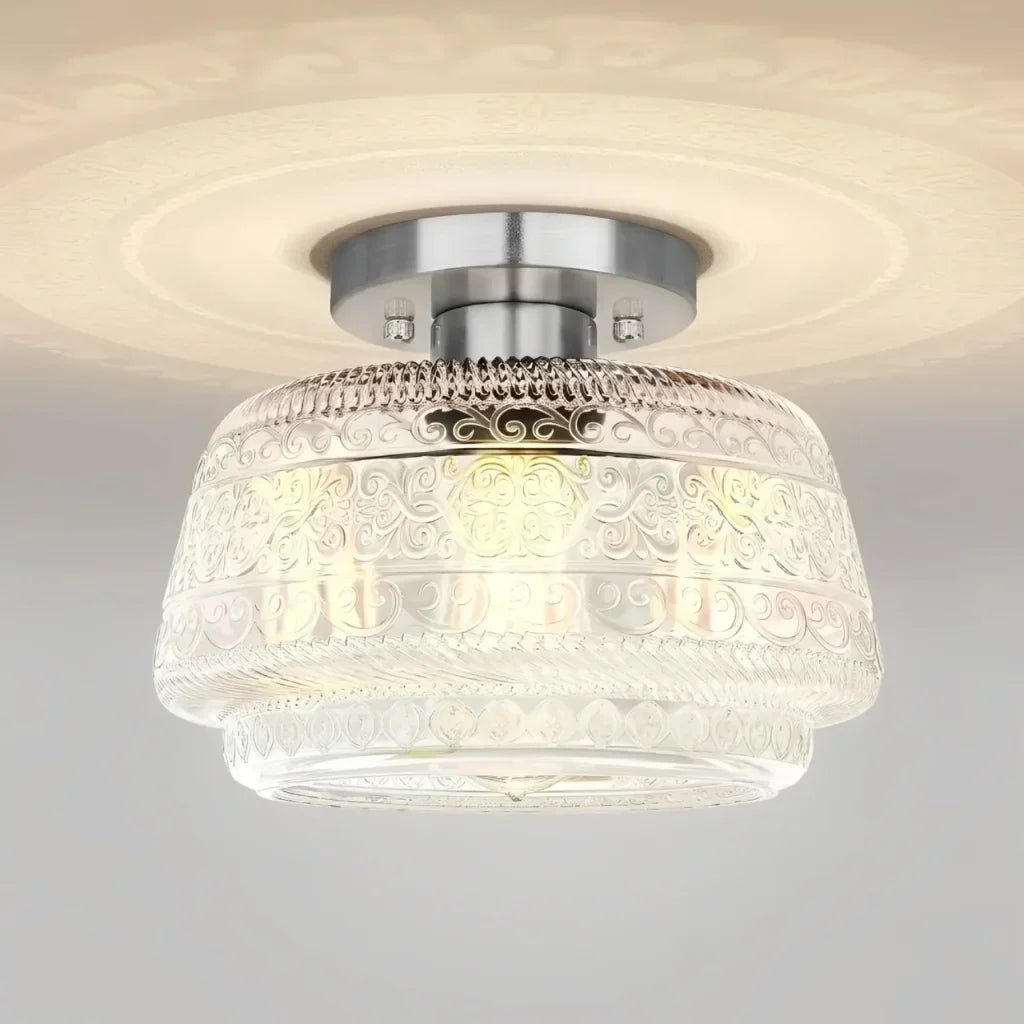 vintage-pattern-glass-flush-ceiling-light
