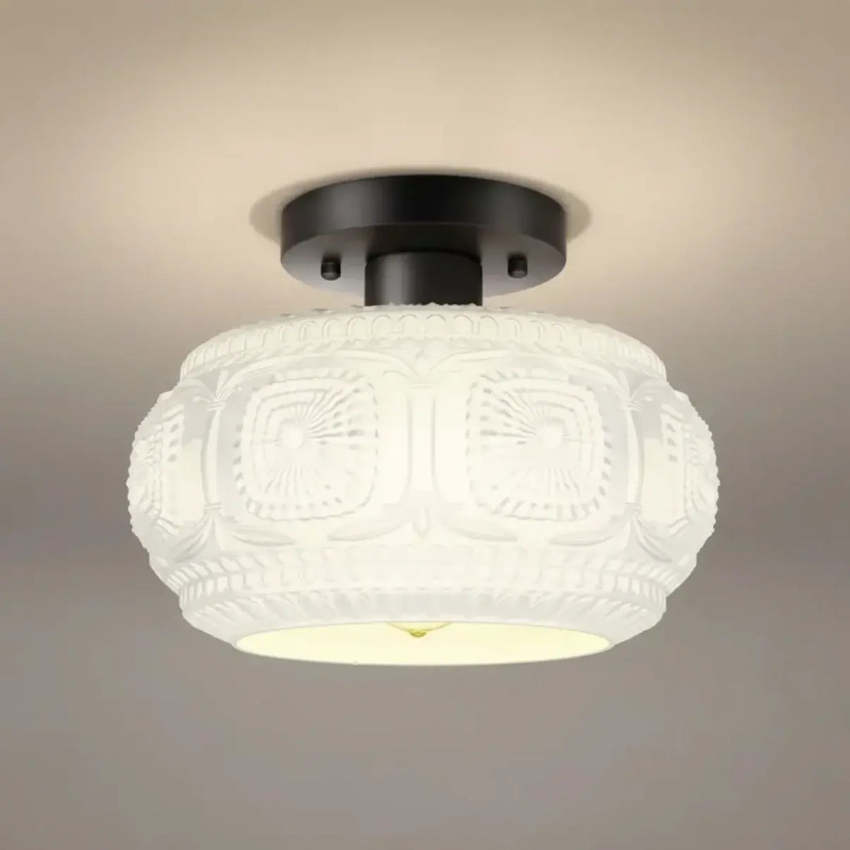 vintage-pattern-glass-round-semi-ceiling-light