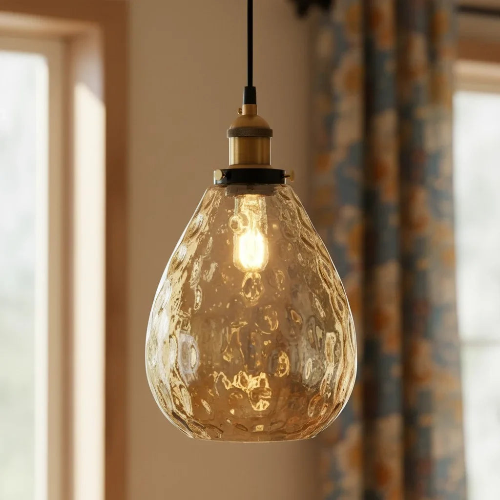 vintage-textured-glass-dome-pendant-light