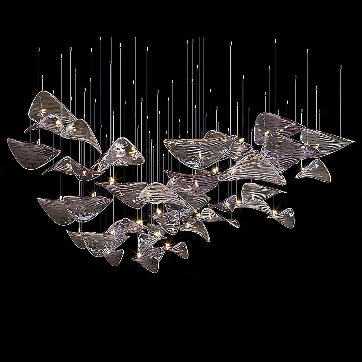 Wave Leaf Gasolier Floating Chandelier
