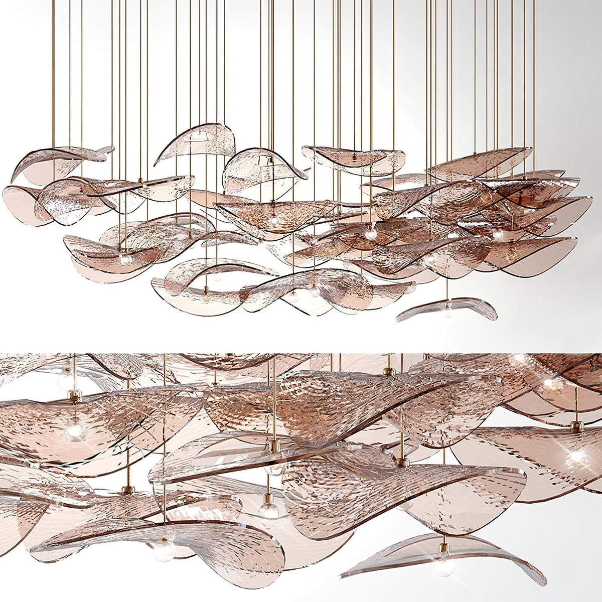 Wave Leaf Gasolier Floating Chandelier