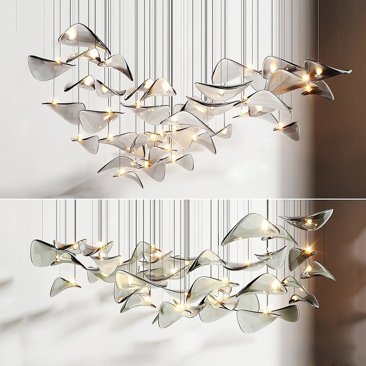 Wave Leaf Gasolier Floating Chandelier
