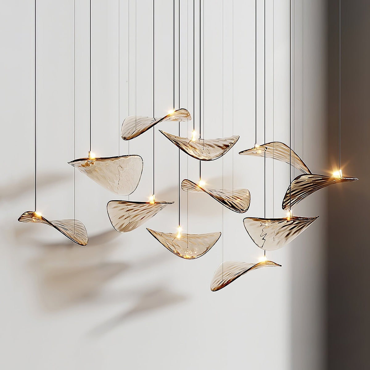 Wave Leaf Gasolier Floating Chandelier