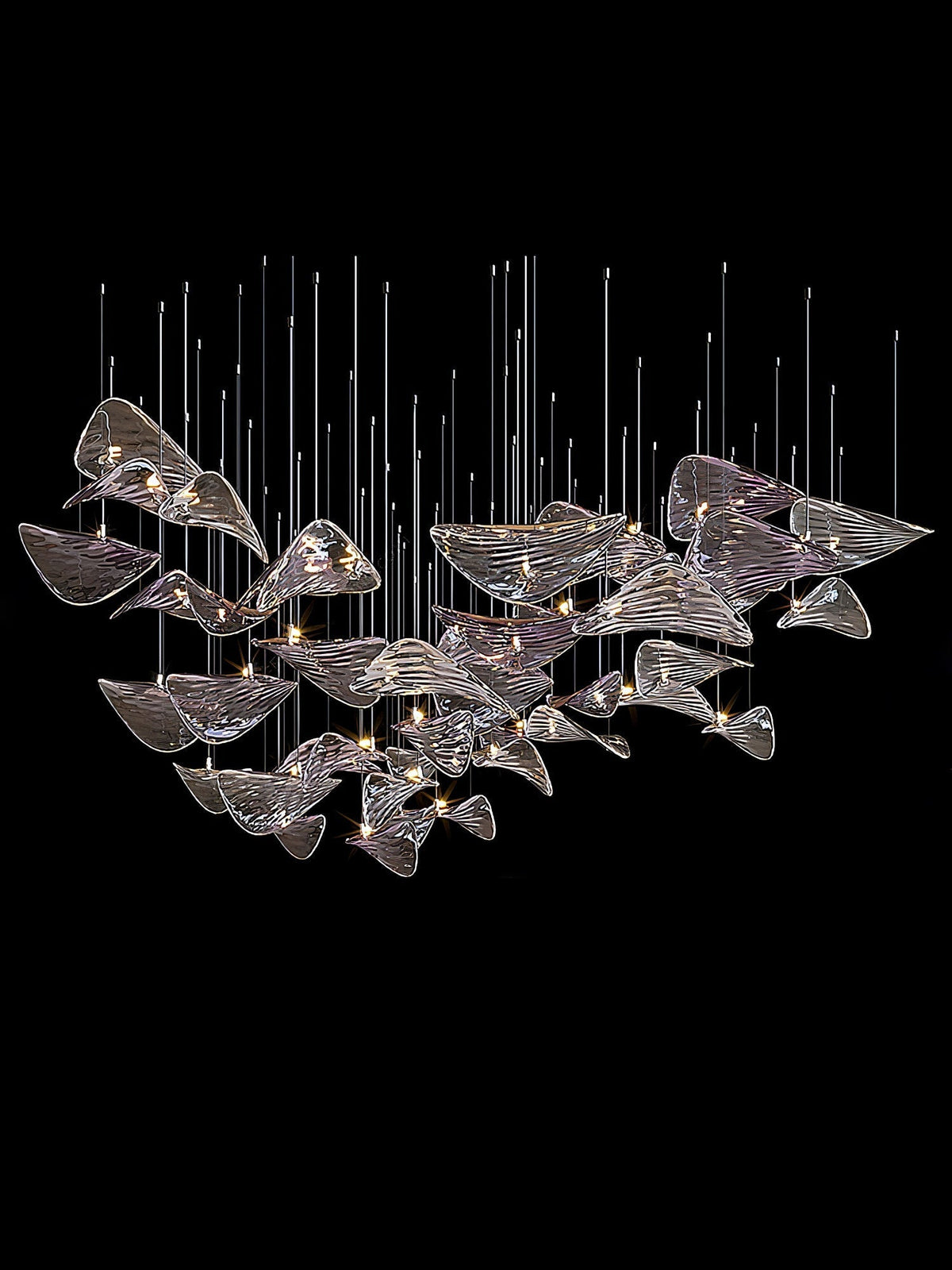 Wave Leaf Gasolier Floating Chandelier