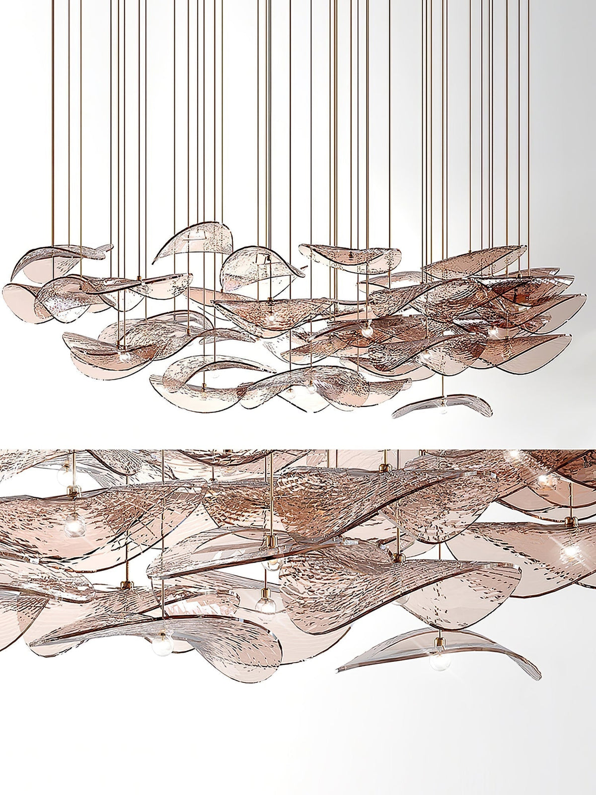 Wave Leaf Gasolier Floating Chandelier