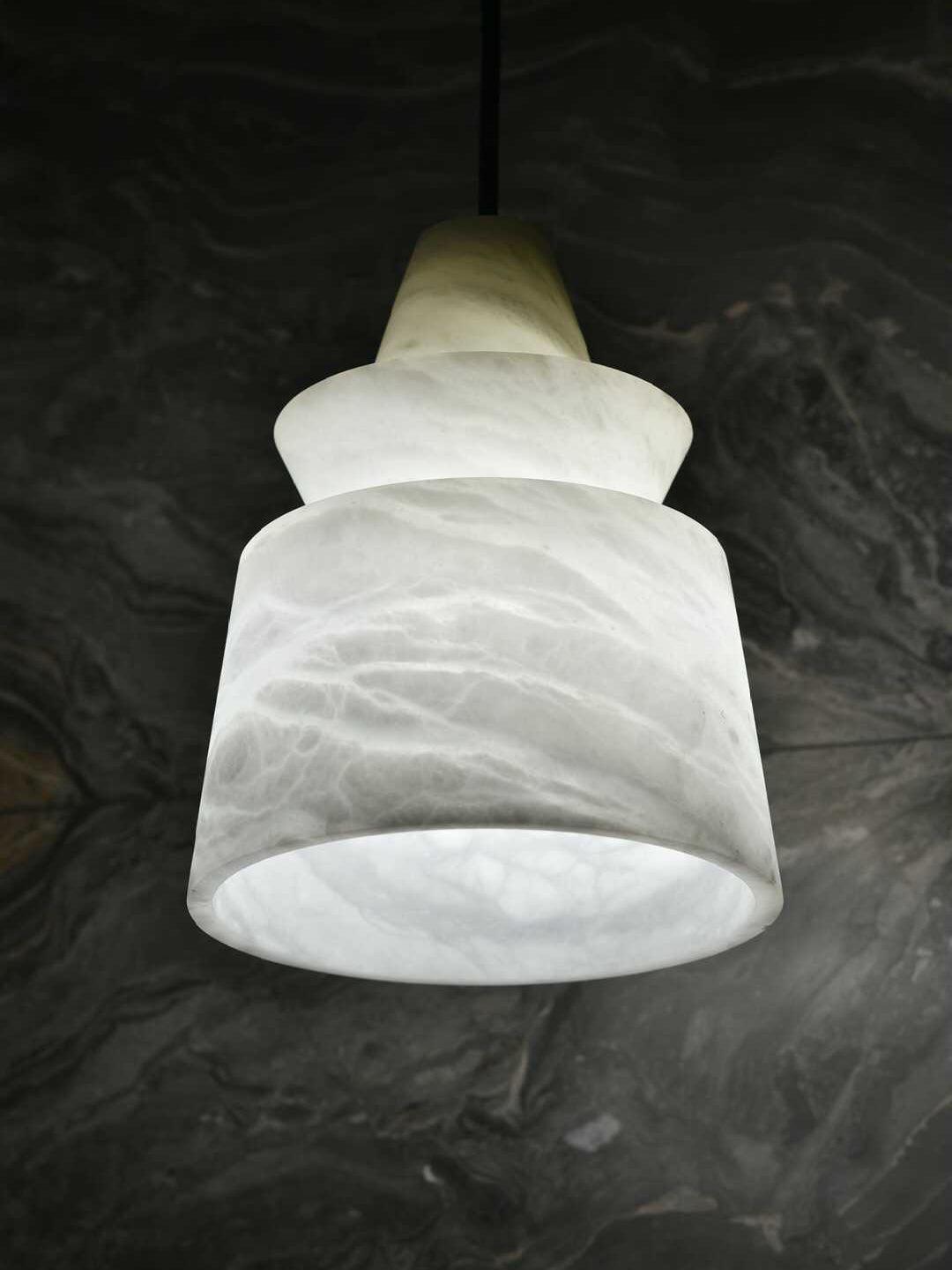 White Alabaster Pendant Light