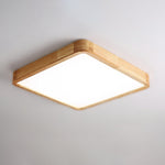 Wooden Geometric Ceiling Light Round Square