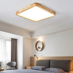 Wooden Geometric Ceiling Light Round Square