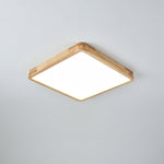 Wooden Geometric Ceiling Light Round Square