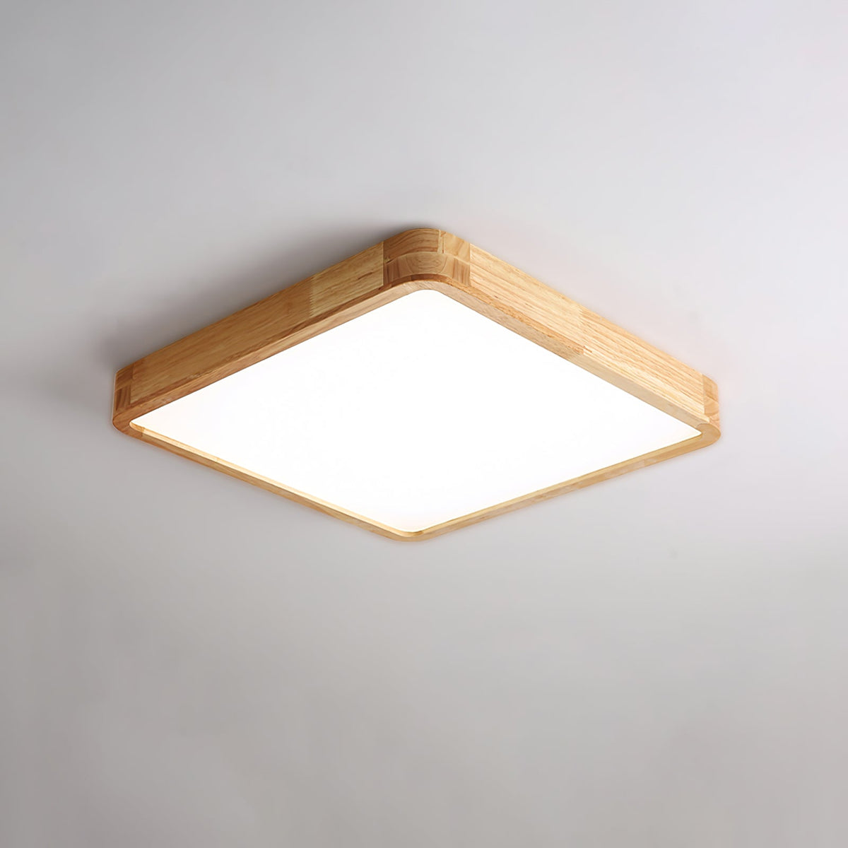 Wooden Geometric Ceiling Light Round Square