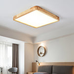 Wooden Geometric Ceiling Light Round Square
