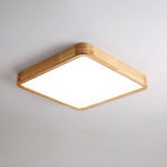 Wooden Geometric Ceiling Light Round Square