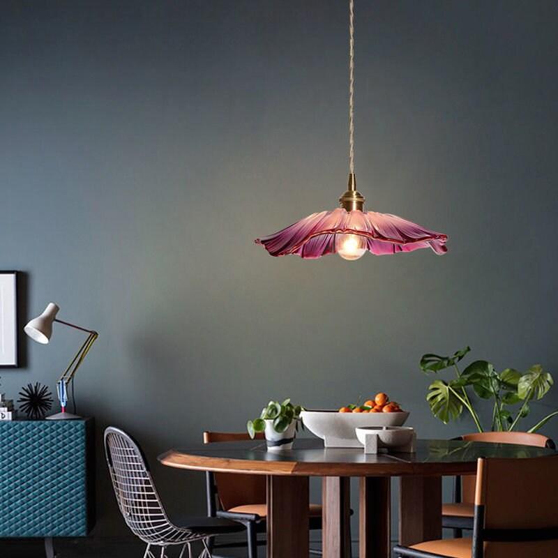 violet-glass-sunflower-pendant-led-light-in-vintage-style
