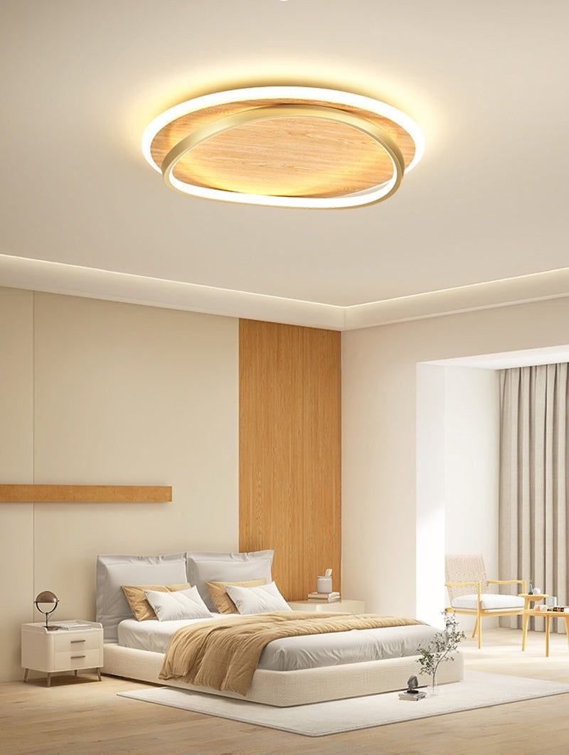 wooden-led-flush-mount-ceiling-light-with-metal-ring-in-modern-contemporary-style