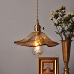 tea-coloured-glass-pendant-led-light-with-handkerchief-lampshade-in-vintage-style