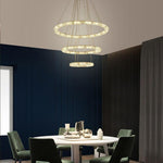 3 4 Light Led Tiered Chandelier Led Crystal Ring Hanging Pendant Light