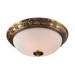 Antique Flush Mount Ceiling Light Vintage Bronze Frosted Glass Light Fixture