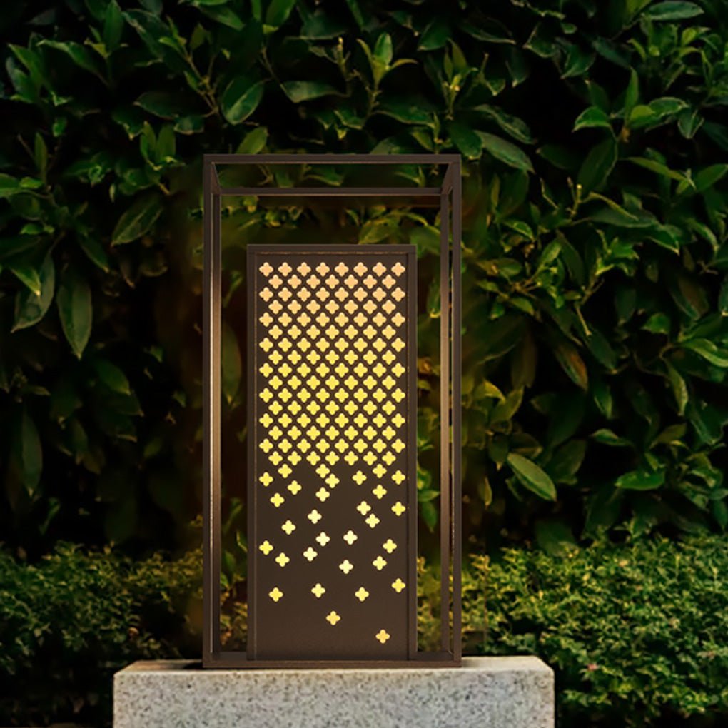 Flower Shaped Hollow Carved Lawn Lamp For Park Garden Landscape Decorative Lighting