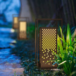 Flower Shaped Hollow Carved Lawn Lamp For Park Garden Landscape Decorative Lighting