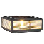 Square Ribbed Glass Outdoor Pier Mount Post Light